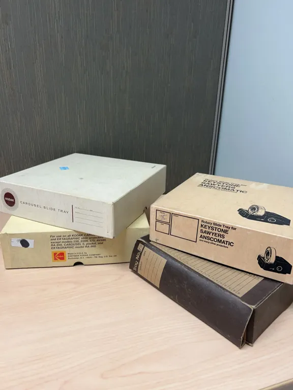Kodak Carousel Slide Trays and Slide Storage Boxes Lot
