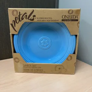 Oneida Petals 3-Piece Dinnerware Set in Periwinkle