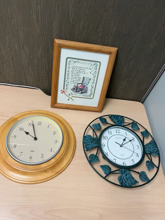 Ingraham Wall Clock, Wood Wall Clock, Framed Poem Art