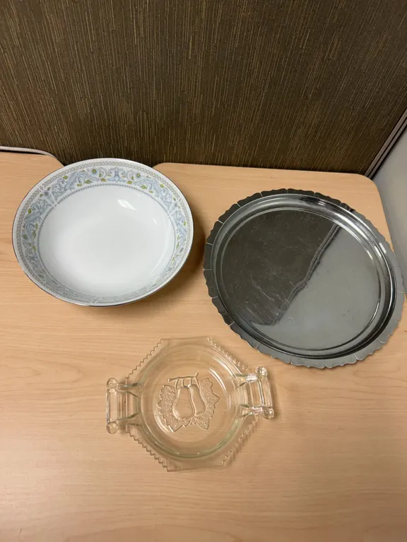 Crown Ming Fine China Bowl, Bruce Hunt Tray, Glass Dish