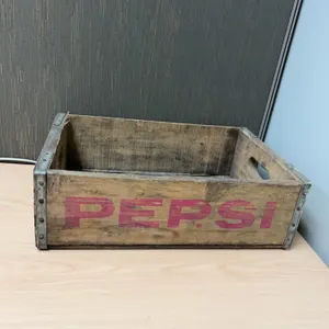 Wooden Pepsi Crate with Metal Reinforced Corners
