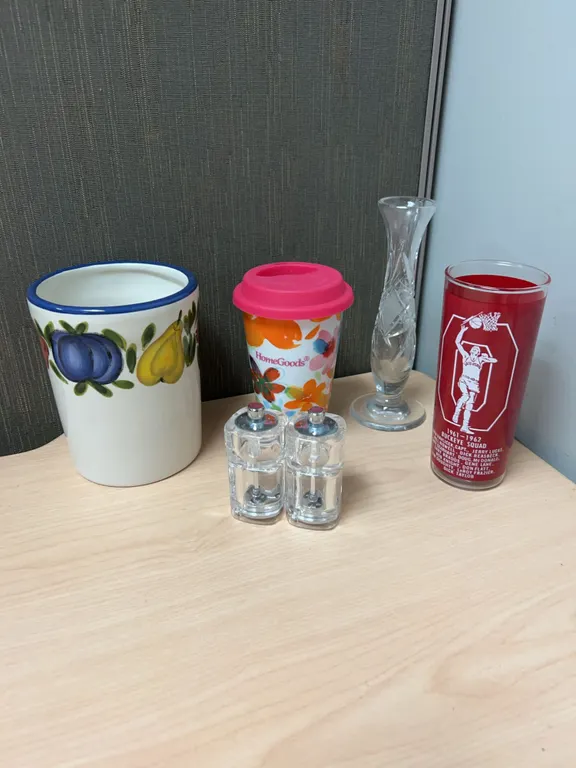 Drinkware and Accessories Lot, 5 Items, Mixed Brands