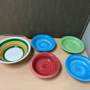 Gibson Handpainted Stoneware Bowls Set of Five