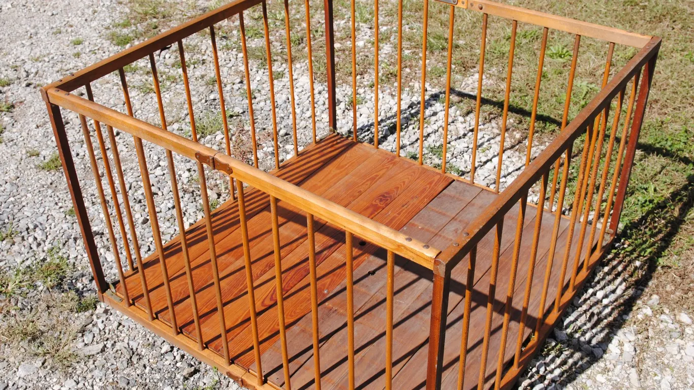 Vintage Wooden Playpen