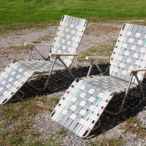 Webbed Aluminum Folding Chaise Chairs