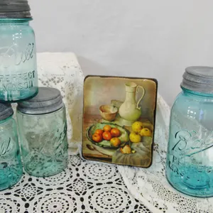 Blue Glassed Ball Mason Jars