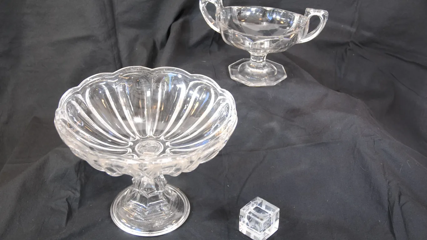 Clear Patterned Glass Compotes