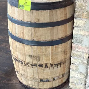 Woodinville bourbon whiskey American oak barrel. Crafted by Independent Stave Company (ISC). Features Char #4 charring, steel hoops, open bunghole, an