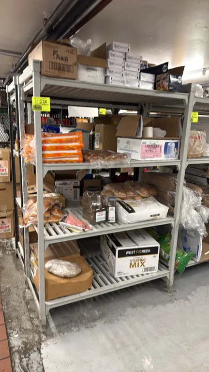 4-tier storage shelving racks. Features composite uprights and four vented shelf levels. 48" x 24" x 72" each. Contents not included.