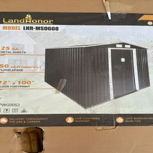 UNUSED 2026 LANDHONOR LHR-MS0608 6’X8’ GALVANIZED METAL SHED