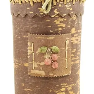 DENE BIRCH BARK TUFTED MOOSE HAIR & HIDE BASKET