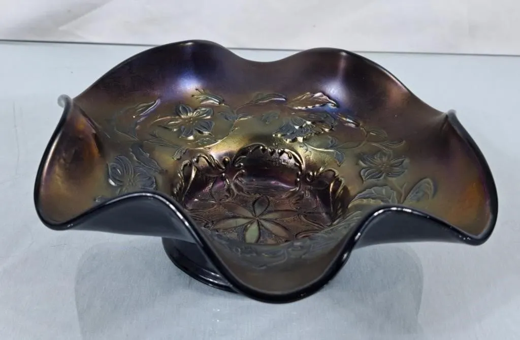 Vintage Dugan Amethyst Six Petal Carnival Glass