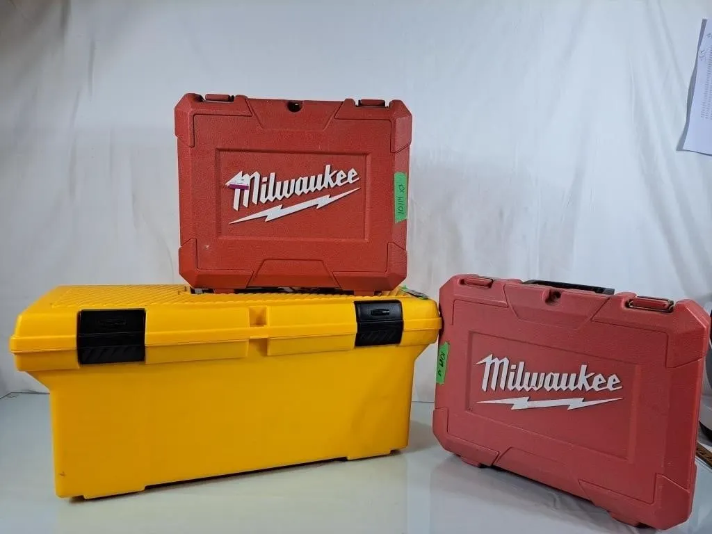 Rubbermaid Plastic Tool Box & Empty Milwaukee