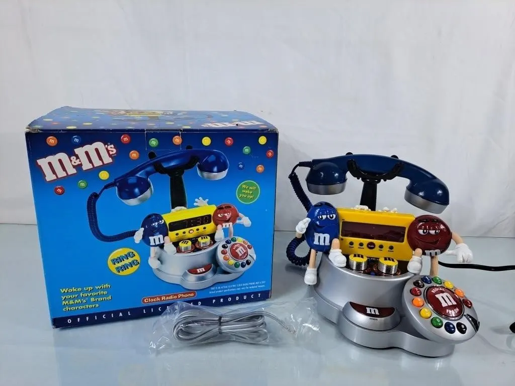 M&M's Clock Radio Phone - New in Box, Tested &