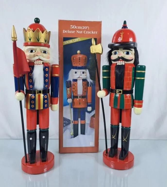 Beautiful Pair of 20"H Wood Nutcrackers