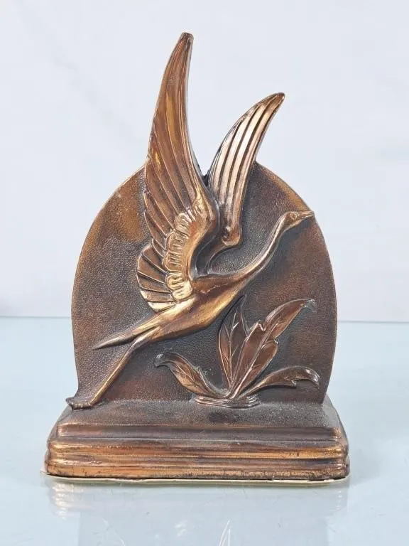 Lovely Copper Heron Bookend