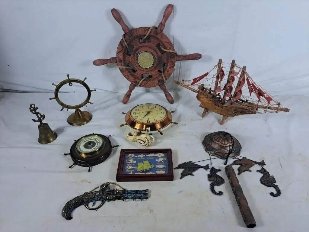 Assortment of Ocean/Sailing Themed Items.