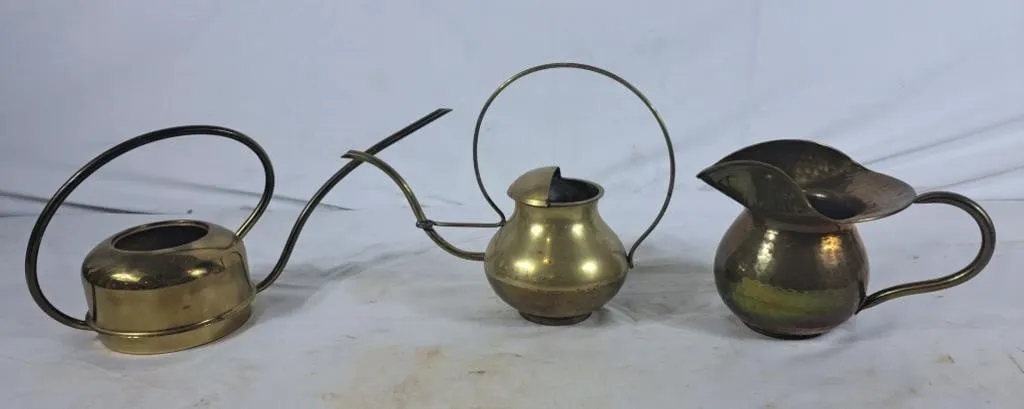Trio of Brass Watering Cans