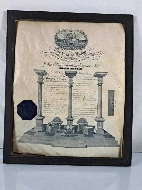 Antique Mason's of Canada 1904 Grand Master