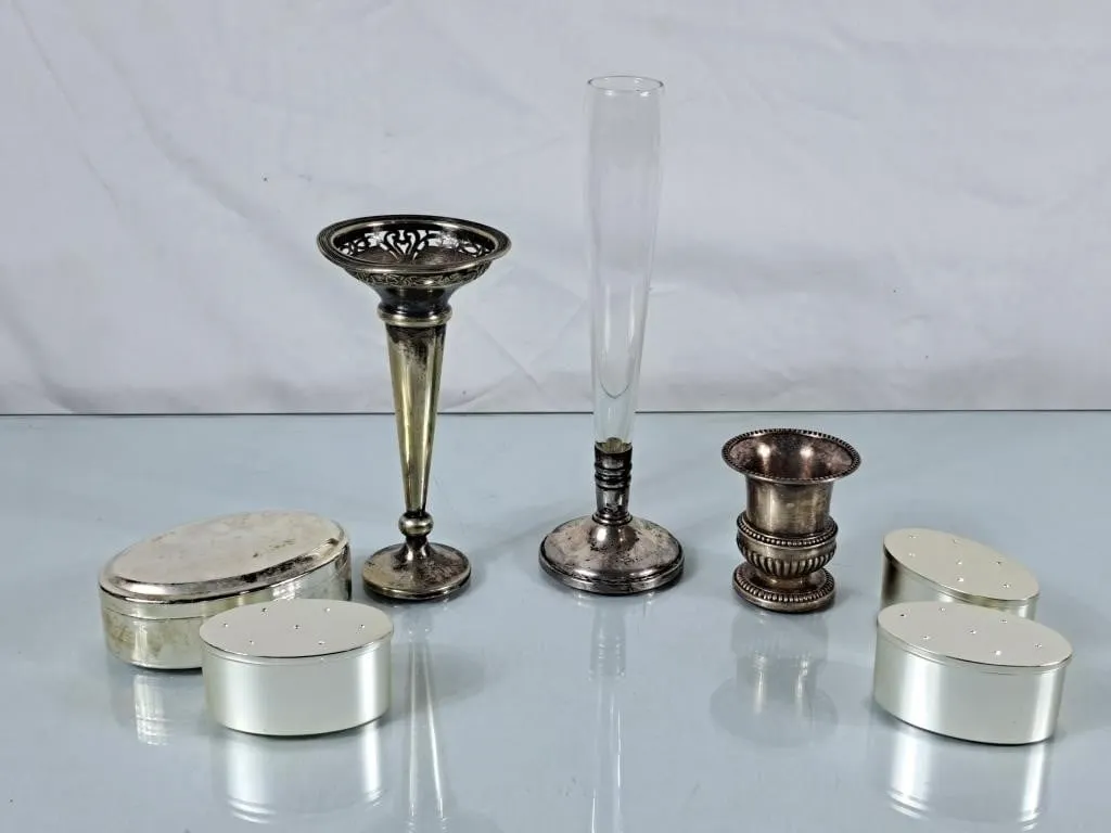 Silverplated Vases & Trinket Boxes