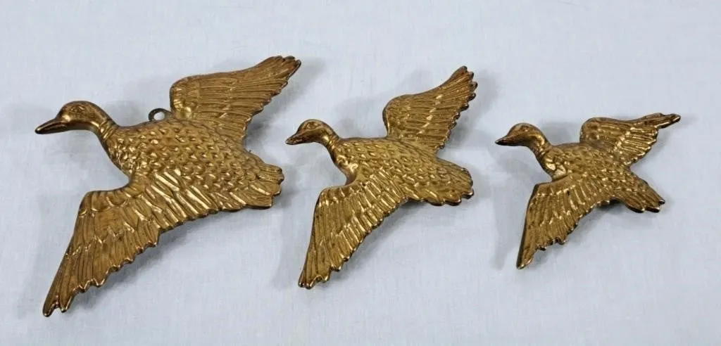 Solid Brass Wall Hanging Ducks
