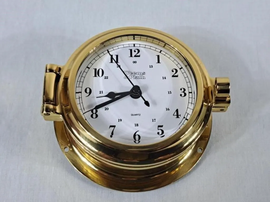 Weems & Plath Solid Brass Maritime Clock