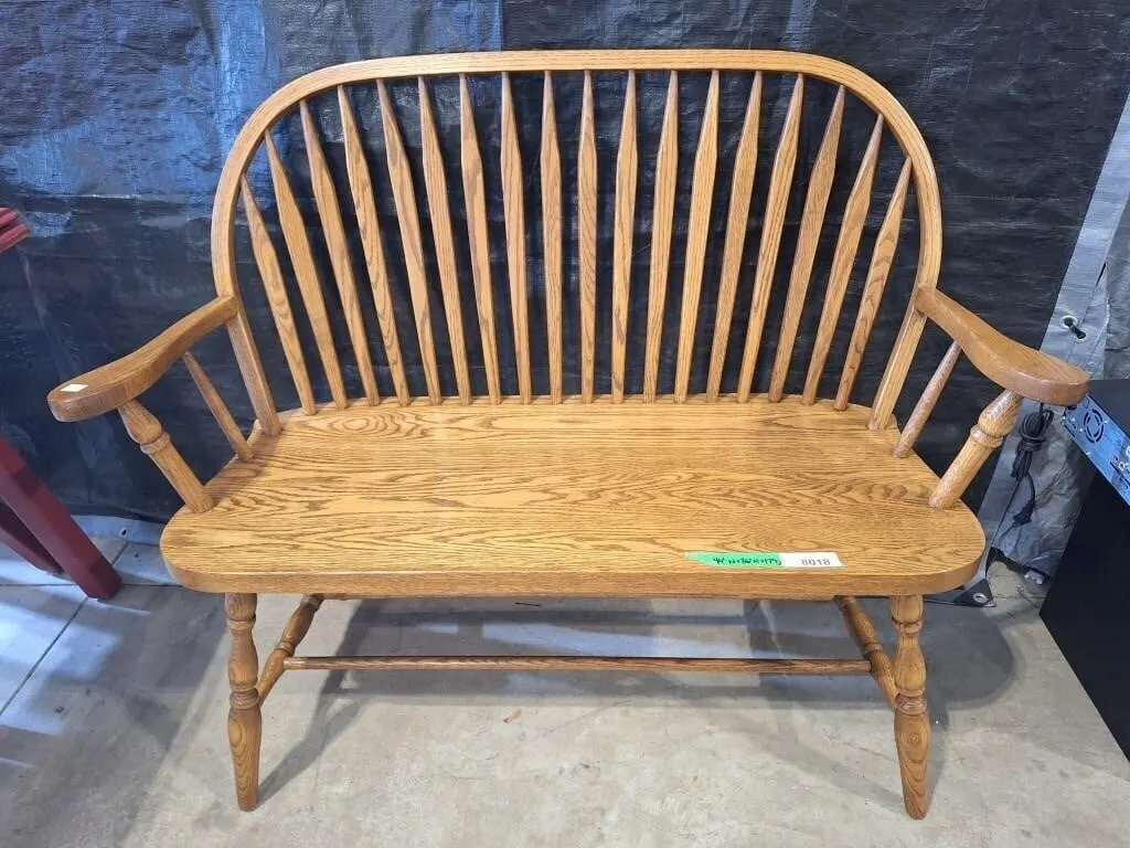 Oak hallway bench