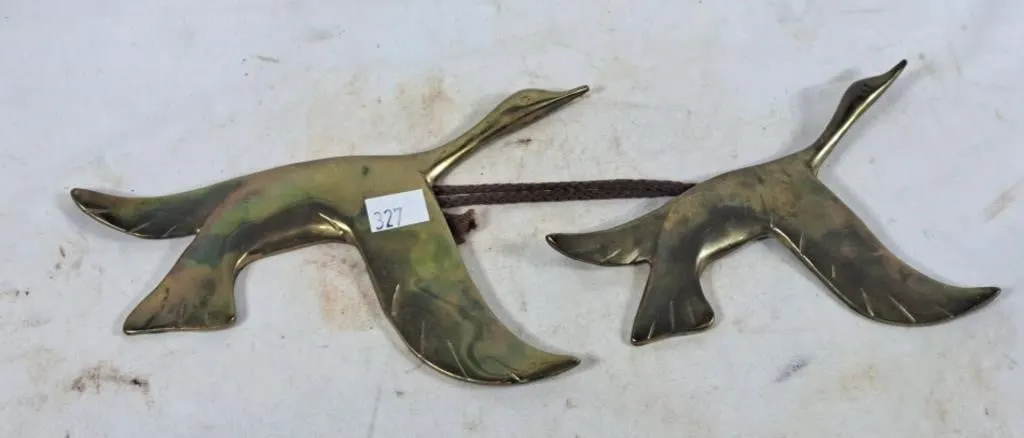 Pair of Brass Geese