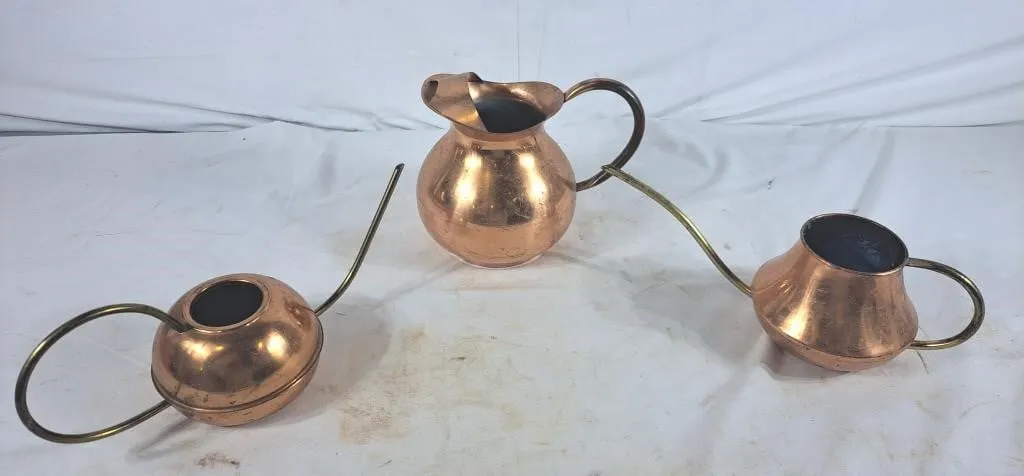 Trio of Brass Watering Cans