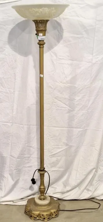 64" high elegant floor lamp with exquisite shade