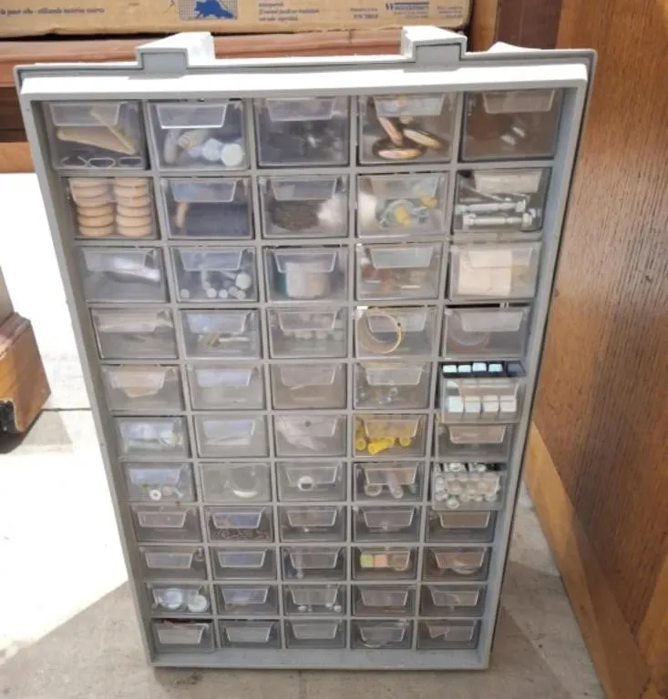 Small hardware organizer loaded with small