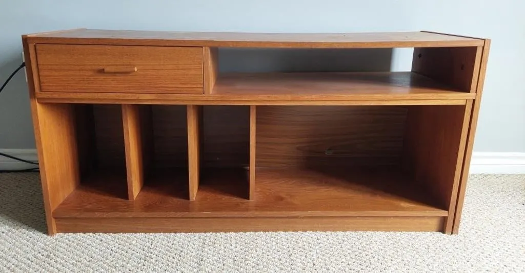 MCM Teak Veneer media stand