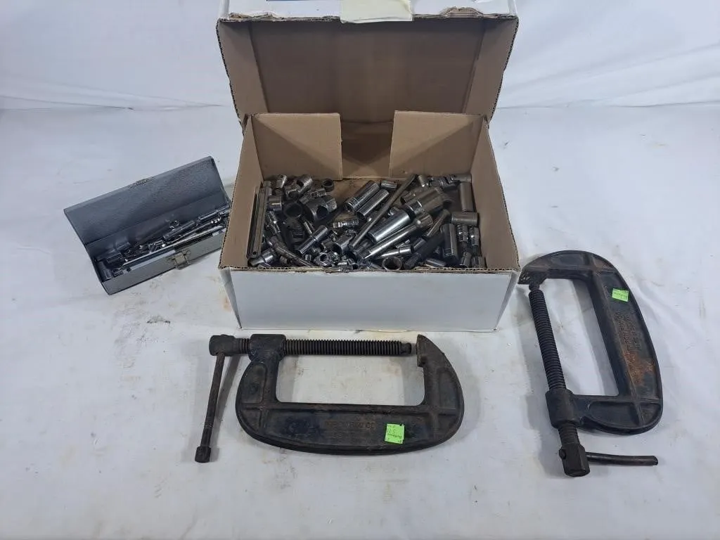 Assortment of Sockets, Punches, C Clamps, Etc.