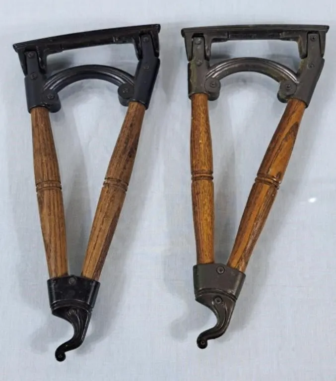 Vintage Wall Mount Swivel Hooks - Wood & Metal