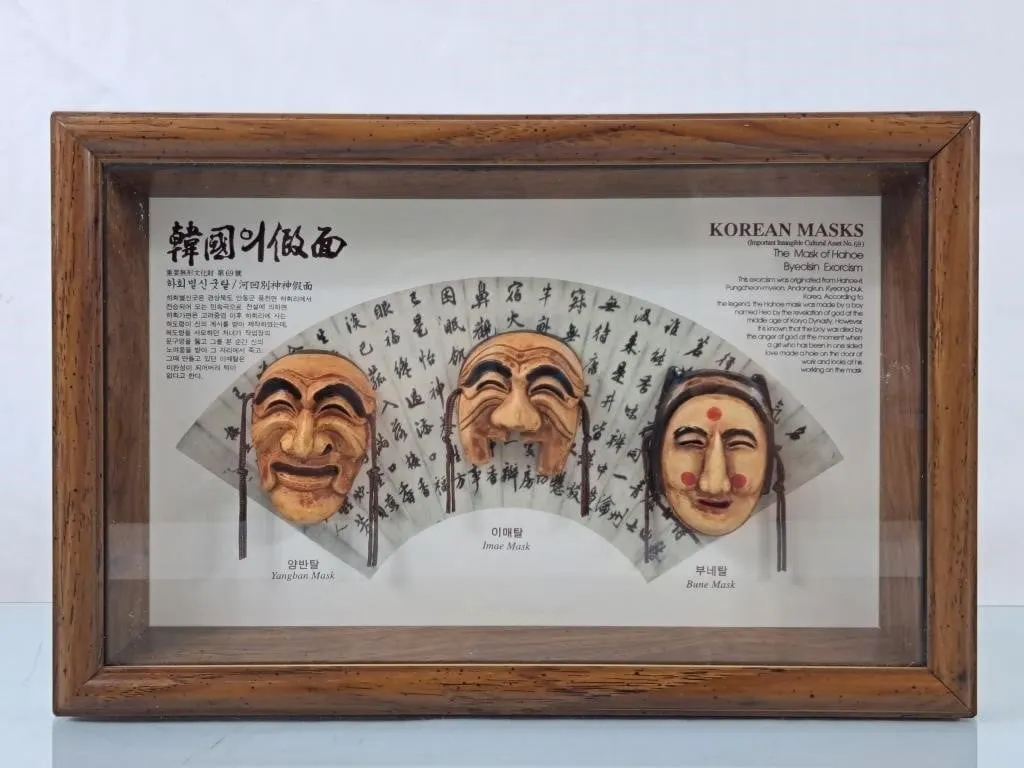 Korean Masks Shadow Box - 11.5"x8"
