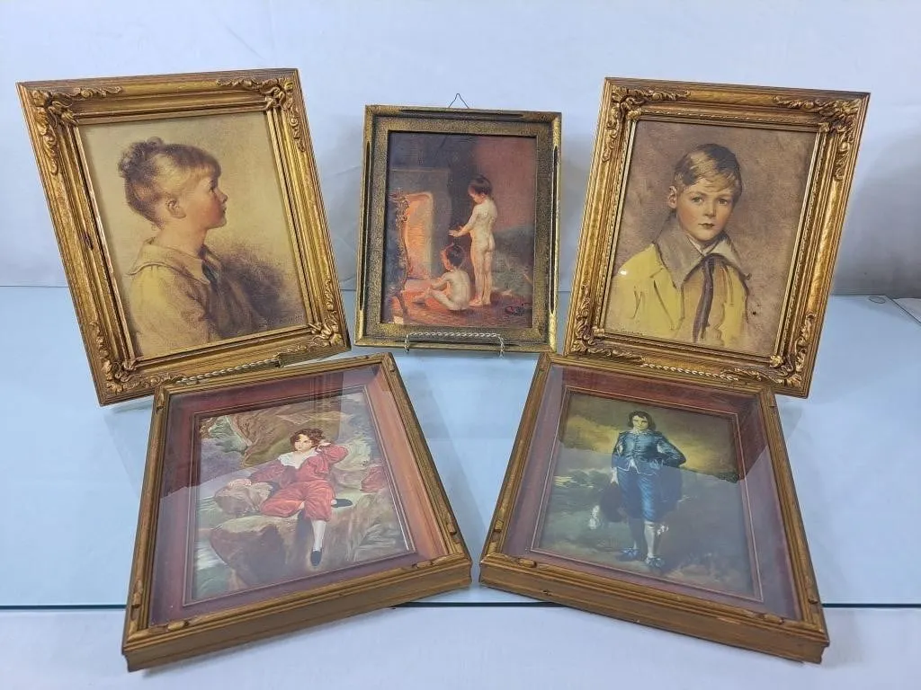 Collection of Vintage Prints - Gold Coloured