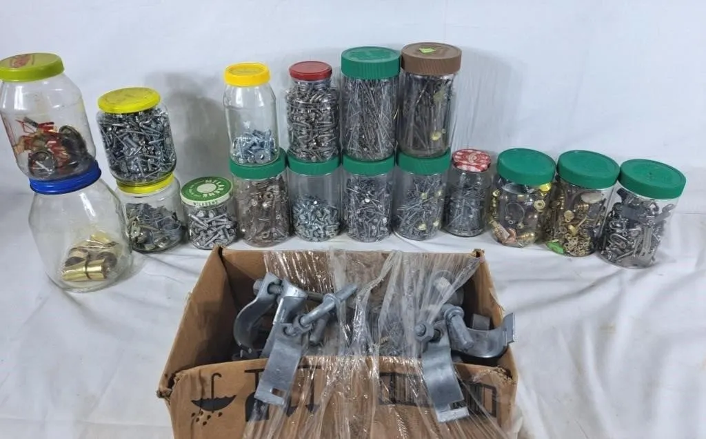 Variety of Nails, Screws, Bolts, Nuts, Clamps,