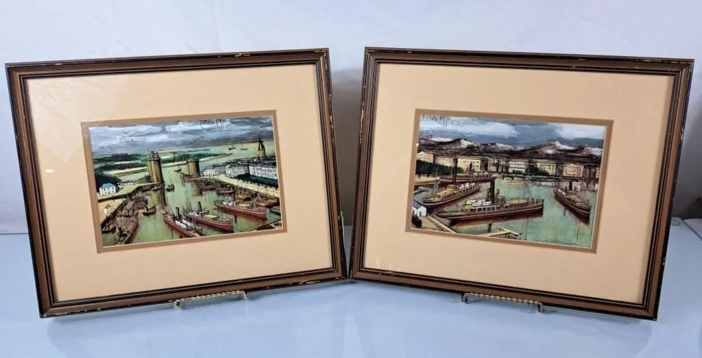 Bernard Buffet Boats on the Lake Framed Prints -