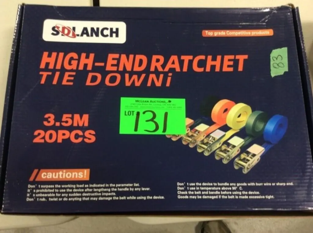 2026 Unused High End Ratchet Tie Down 3.5m