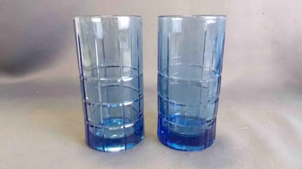 2 Vintage "Tartan" Anchor Hocking Iced Tea Glasses