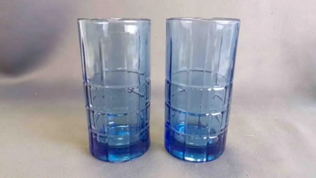 2 Vintage "Tartan" Anchor Hocking Iced Tea Glasses