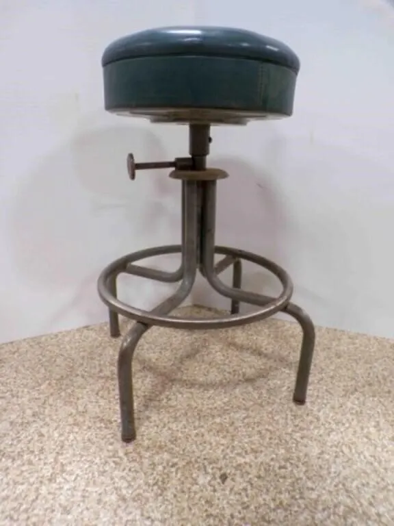 Vintage Industrial Adjustable Swivel Work Stool