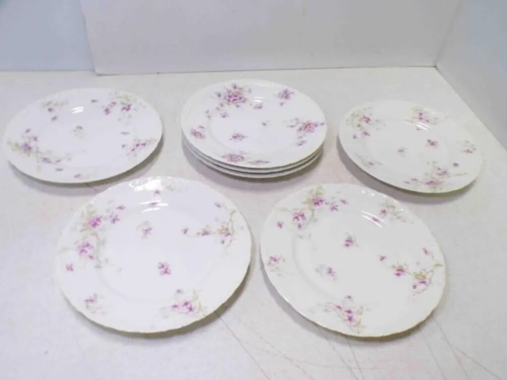 7 French Theodore Haviland Limoges 9" Plates