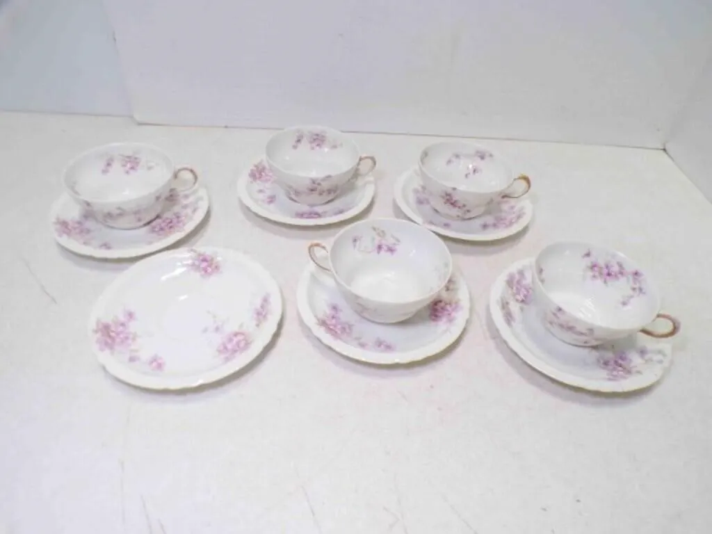 5 French Theodore Haviland Limoges Cups &