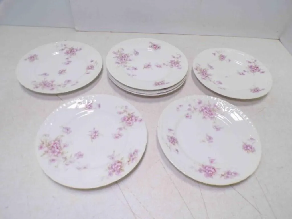 7 French Theodore Haviland Limoges 8" Plates