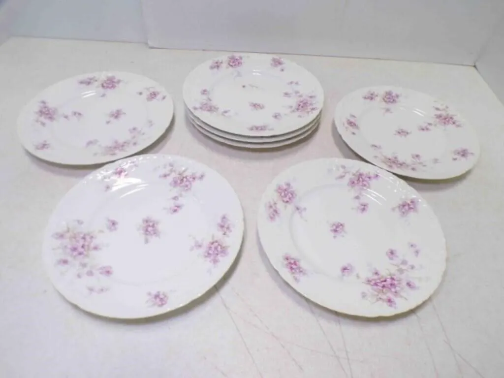 7 French Theodore Haviland Limoges 9" Plates