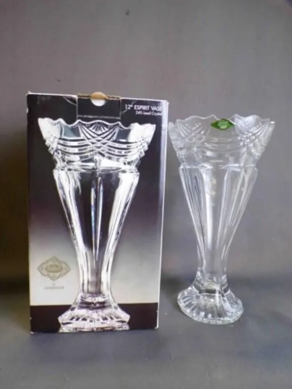 Godinger 12" Espirit 24% Lead Crystal Vase