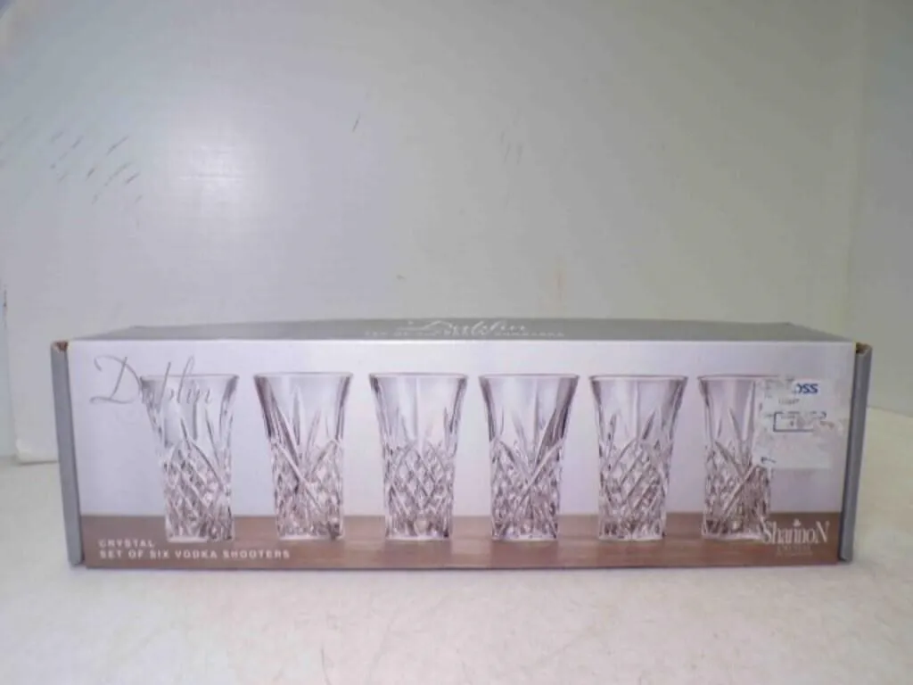 NEW Godinger Crystal Set of 6 Vodka Shooter Shot