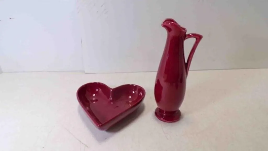 Mid-Century Art Pottery Cranberry Colored Pitcher