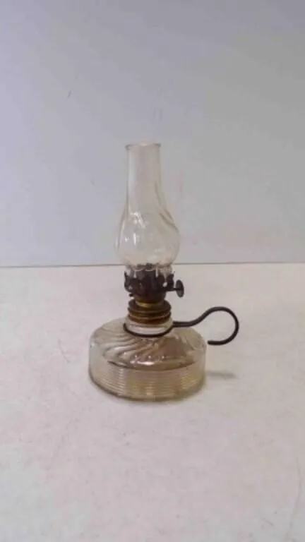 Antique Mini Glass Finger Oil Lamp